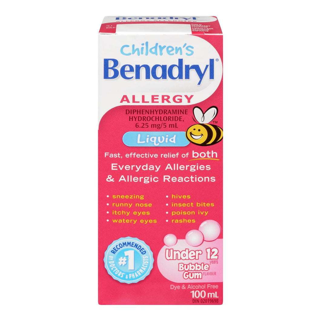 BENADRYL LIQ CHILD 6.25MG/5ML BUBBLE GUM 100ML