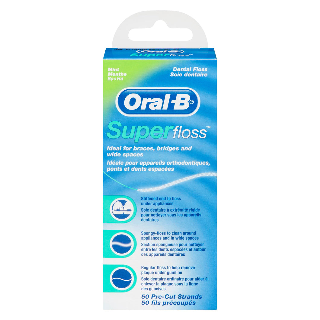 DENTAL FLOSS ORAL B SUPERFLOSS MINT 50