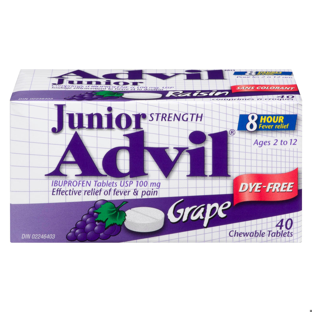 ADVIL JR GRAPE DYE FREE 40