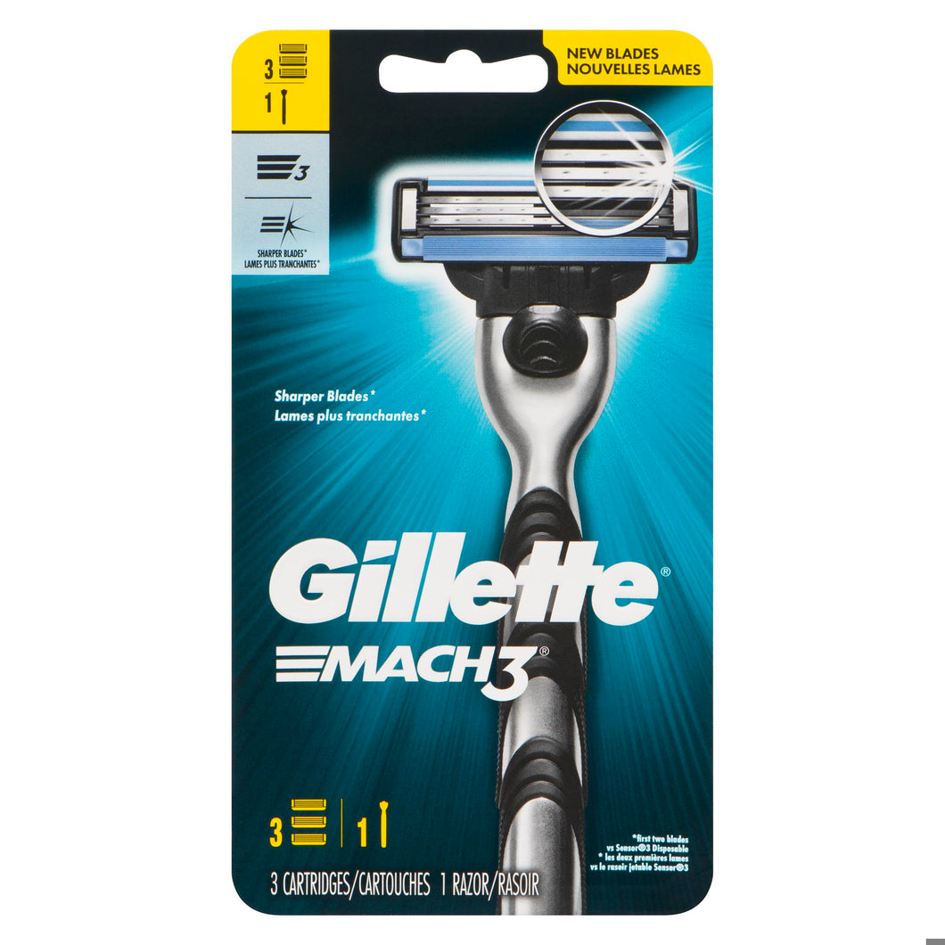 GILLETTE MACH3 RAZOR W/3 CARTRIDGES