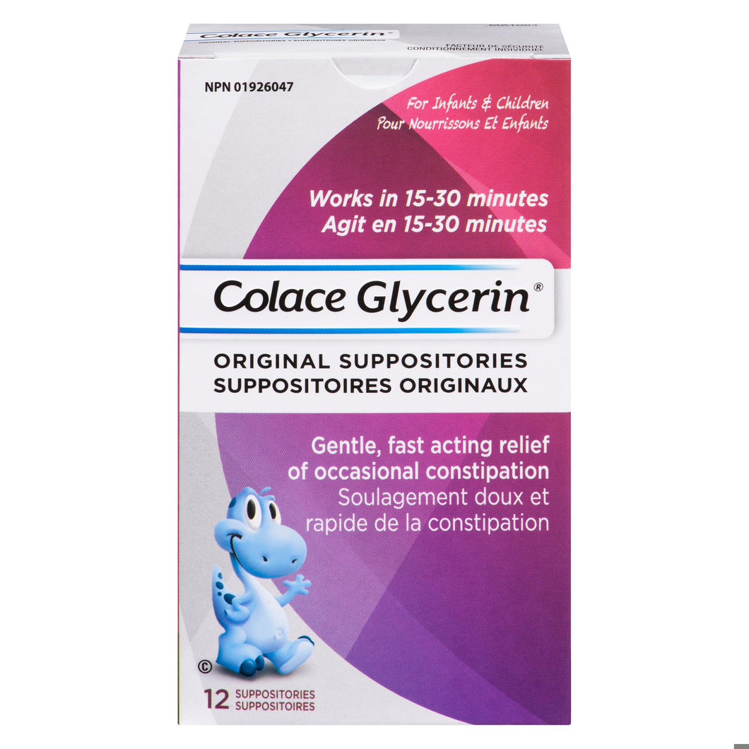 COLACE GLYCERIN SUPP KID 12