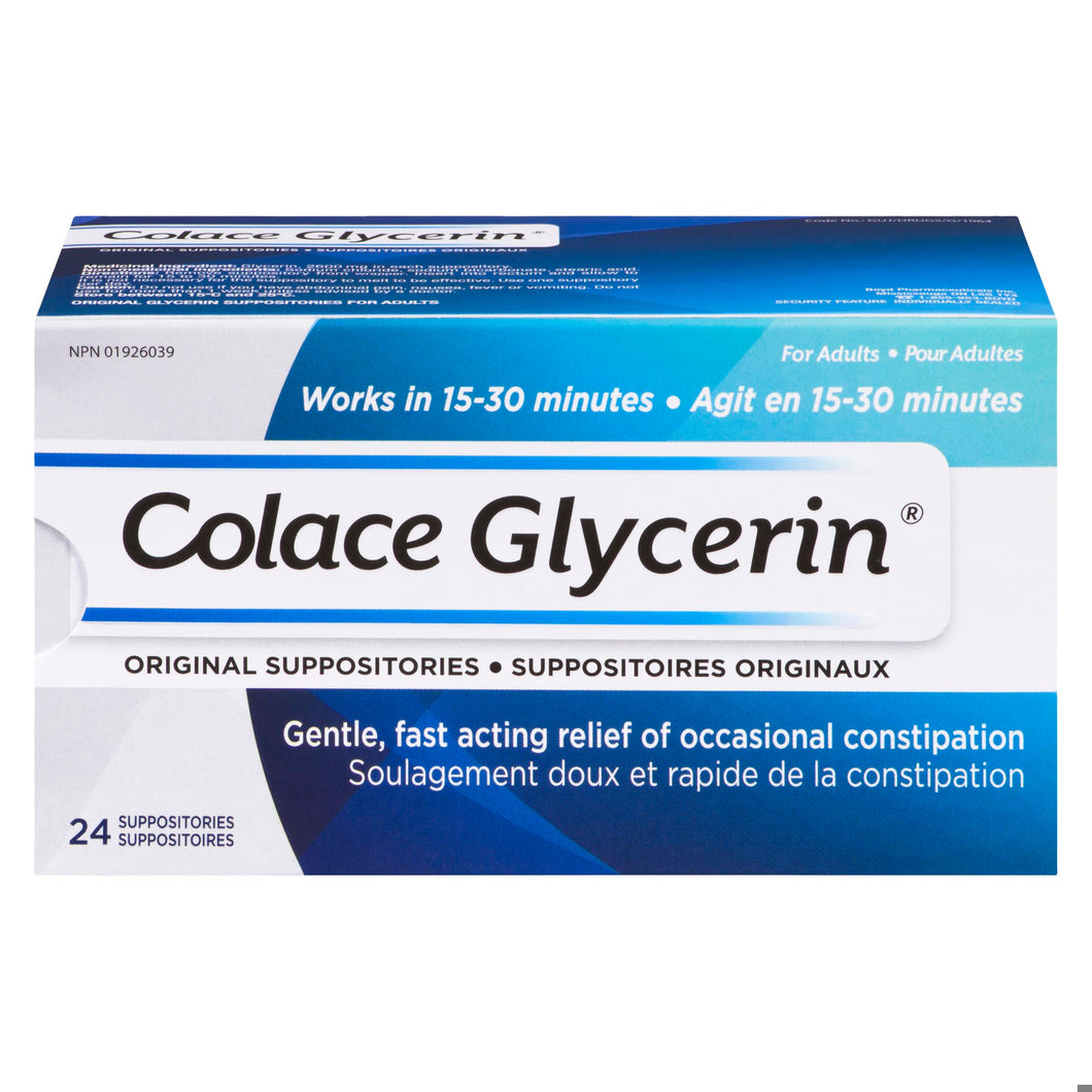 Colace glyceri.adult supposit.      24un