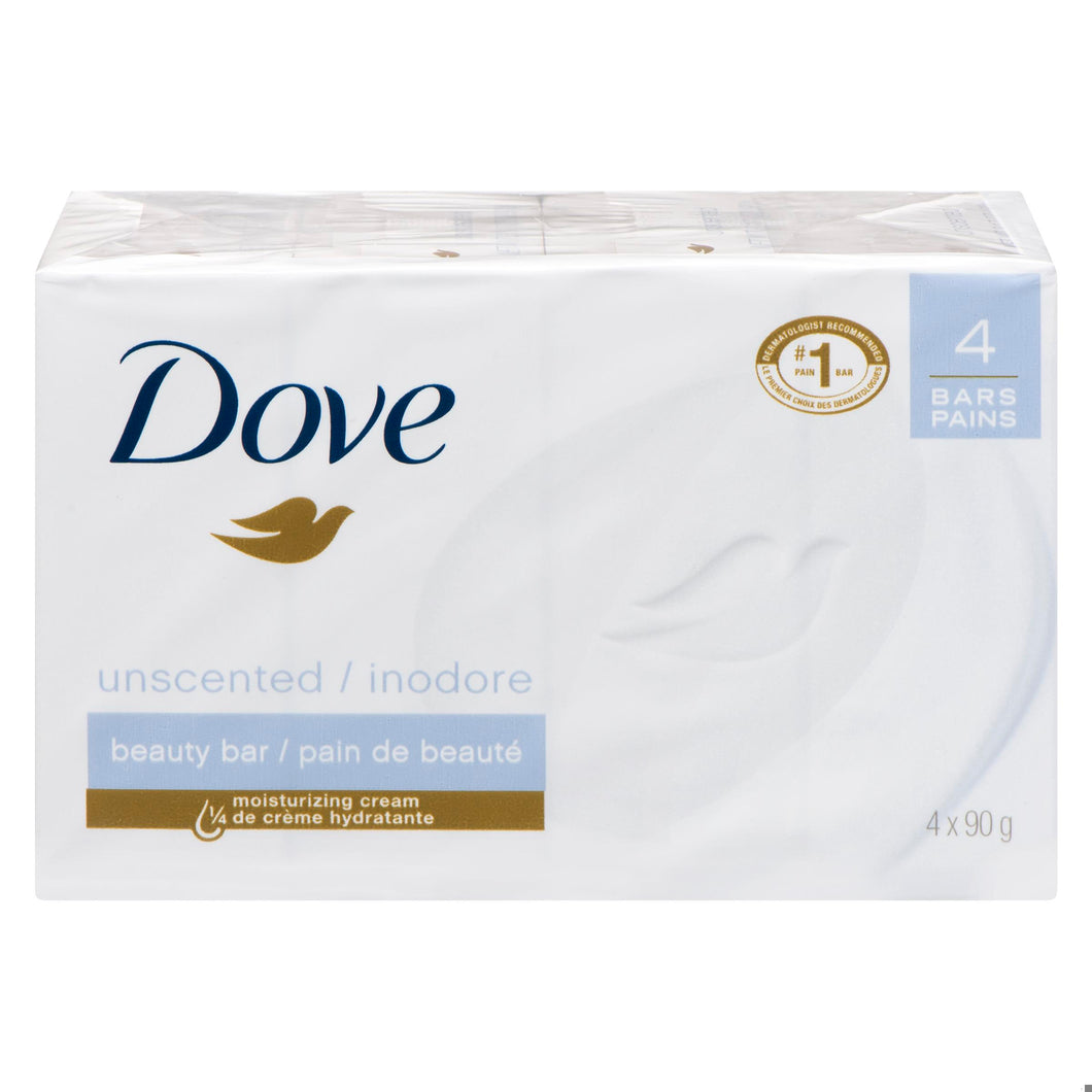 Dove unscented bar soap            4x90g